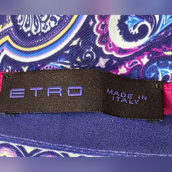 Etro Multicolor Silk Scarf 17.5"X17" - Picture 6 of 7